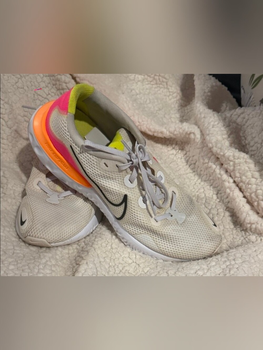 Nike Cream and Neon Orange Sneakers